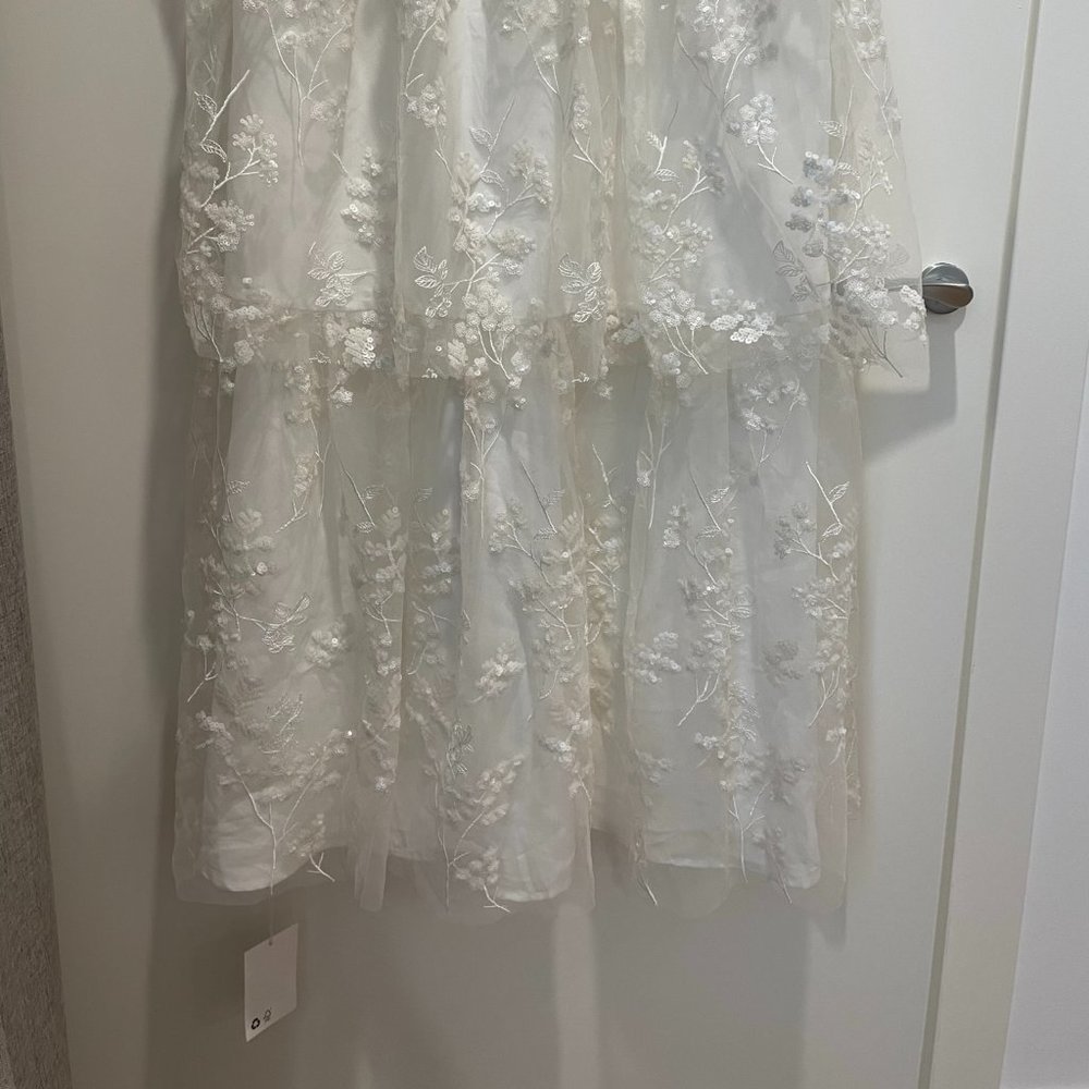 Ivory Blossom Sequin Tiered Maxi Dress  (Self-Portrait) - Picture 13 of 16